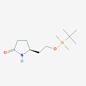 molecular formula C12H25NO2Si B12597967 (5S)-5-(2-{[tert-Butyl(dimethyl)silyl]oxy}ethyl)pyrrolidin-2-one CAS No. 648424-62-8