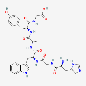 molecular formula C33H39N9O8 B12597997 L-Histidylglycyl-L-tryptophyl-L-alanyl-L-tyrosylglycine CAS No. 649570-16-1