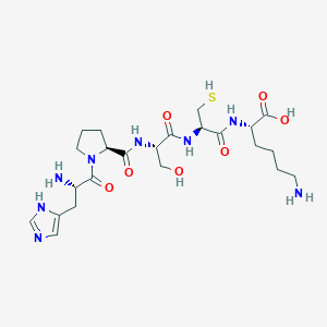 molecular formula C23H38N8O7S B12598001 L-Histidyl-L-prolyl-L-seryl-L-cysteinyl-L-lysine CAS No. 915775-29-0