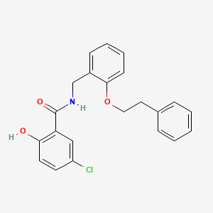 5-Chloro-2-hydroxy-N-{[2-(2-phenylethoxy)phenyl]methyl}benzamide