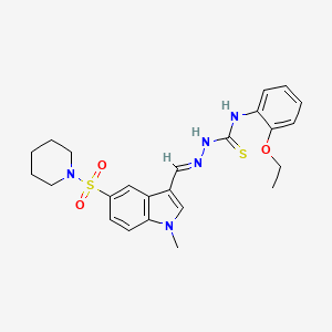 molecular formula C24H29N5O3S2 B1259801 1-methyl-5-(piperidin-1-ylsulfonyl)-1H-indole-3-carbaldehyde N-(2-ethoxyphenyl)thiosemicarbazone 