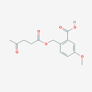 molecular formula C14H16O6 B12598024 Benzoic acid, 2-[[(1,4-dioxopentyl)oxy]methyl]-5-methoxy- CAS No. 647844-38-0