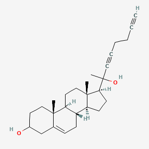 molecular formula C27H38O2 B1259803 (8S,9S,10R,13S,14S,17S)-17-(2-hydroxyocta-3,7-diyn-2-yl)-10,13-dimethyl-2,3,4,7,8,9,11,12,14,15,16,17-dodecahydro-1H-cyclopenta[a]phenanthren-3-ol 