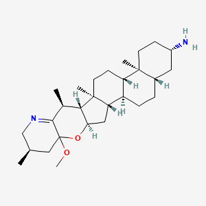 molecular formula C28H46N2O2 B1259805 (1S,2R,5S,7S,10S,11S,14S,15R,16S,20R,24R)-22-methoxy-10,14,16,20-tetramethyl-23-oxa-18-azahexacyclo[12.11.0.02,11.05,10.015,24.017,22]pentacos-17-en-7-amine 