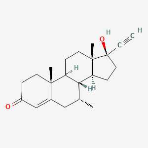 molecular formula C22H30O2 B1259806 Pregn-4-en-20-yn-3-one, 17-hydroxy-7-methyl-, (7alpha,17alpha)- CAS No. 7642-52-6