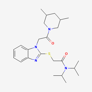 molecular formula C24H36N4O2S B12598076 2-({1-[2-(3,5-Dimethyl-1-piperidinyl)-2-oxoethyl]-1H-benzimidazol-2-yl}sulfanyl)-N,N-diisopropylacetamide 