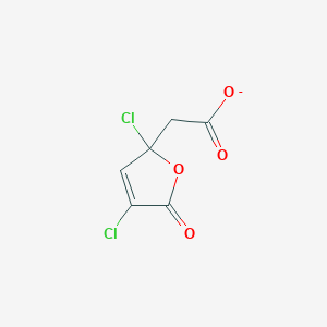 molecular formula C6H3Cl2O4- B1259808 2,4-二氯-5-氧代-2,5-二氢-2-呋喃乙酸 