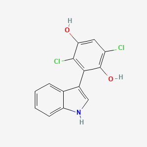 molecular formula C14H9Cl2NO2 B12598092 2,5-Dichloro-3-(1H-indol-3-yl)benzene-1,4-diol CAS No. 647862-29-1