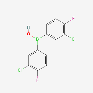 molecular formula C12H7BCl2F2O B12598099 Bis(3-chloro-4-fluorophenyl)borinic acid CAS No. 872495-46-0