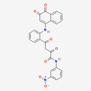 molecular formula C26H17N3O7 B12598167 4-[2-[(3,4-dioxo-1-naphthyl)amino]phenyl]-N-(3-nitrophenyl)-2,4-dioxo-butanamide CAS No. 908805-85-6