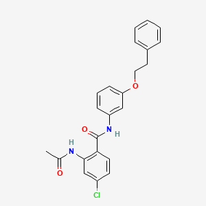 molecular formula C23H21ClN2O3 B12598174 2-Acetamido-4-chloro-N-[3-(2-phenylethoxy)phenyl]benzamide CAS No. 648922-47-8