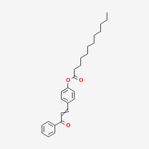 molecular formula C27H34O3 B12598185 4-(3-Oxo-3-phenylprop-1-EN-1-YL)phenyl dodecanoate CAS No. 881652-59-1