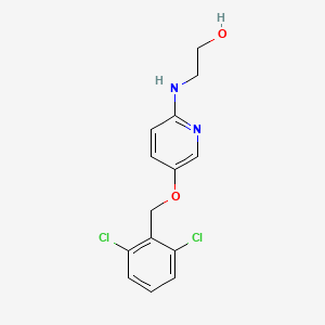 molecular formula C14H14Cl2N2O2 B12598227 Ethanol, 2-[[5-[(2,6-dichlorophenyl)methoxy]-2-pyridinyl]amino]- CAS No. 642084-37-5