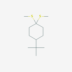 molecular formula C12H24S2 B12598293 4-tert-Butyl-1,1-bis(methylsulfanyl)cyclohexane CAS No. 623574-30-1