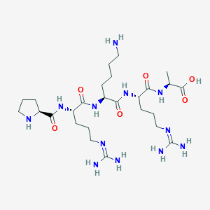 molecular formula C26H50N12O6 B12598294 L-Prolyl-N~5~-(diaminomethylidene)-L-ornithyl-L-lysyl-N~5~-(diaminomethylidene)-L-ornithyl-L-alanine CAS No. 647375-82-4