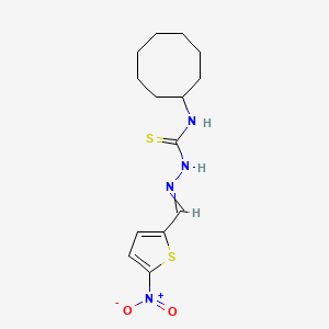 molecular formula C14H20N4O2S2 B12598322 N-Cyclooctyl-2-[(5-nitrothiophen-2-yl)methylidene]hydrazine-1-carbothioamide CAS No. 630126-68-0