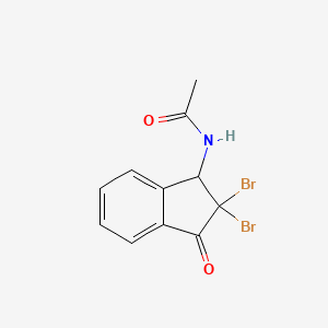 molecular formula C11H9Br2NO2 B12598373 N-(2,2-Dibromo-3-oxo-2,3-dihydro-1H-inden-1-yl)acetamide CAS No. 876313-68-7