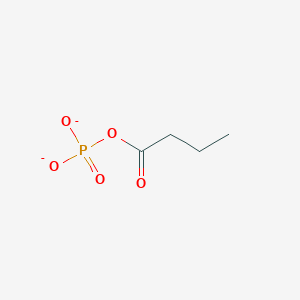 molecular formula C4H7O5P-2 B1259838 Butanoyl phosphate(2-) 