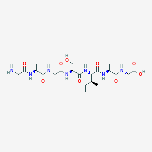 molecular formula C22H39N7O9 B12598400 Glycyl-L-alanylglycyl-L-seryl-L-isoleucyl-L-alanyl-L-alanine CAS No. 651292-16-9