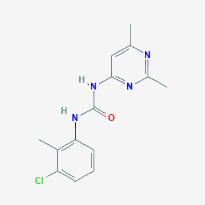 molecular formula C14H15ClN4O B12598457 N-(3-Chloro-2-methylphenyl)-N'-(2,6-dimethylpyrimidin-4-yl)urea CAS No. 639849-90-4