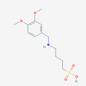 molecular formula C13H21NO5S B12598534 1-Butanesulfonic acid, 4-[[(3,4-dimethoxyphenyl)methyl]amino]- CAS No. 906073-29-8