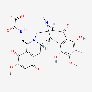 molecular formula C28H31N3O9 B1259854 N-[[(1R,2S,10R,13R)-16,19-dihydroxy-7,18-dimethoxy-6,17,21-trimethyl-5,8,14-trioxo-11,21-diazapentacyclo[11.7.1.02,11.04,9.015,20]henicosa-4(9),6,15(20),16,18-pentaen-10-yl]methyl]-2-oxopropanamide 