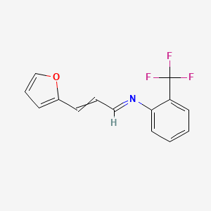 molecular formula C14H10F3NO B12598540 (1E)-3-(Furan-2-yl)-N-[2-(trifluoromethyl)phenyl]prop-2-en-1-imine CAS No. 640722-96-9