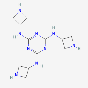 molecular formula C12H21N9 B12598562 N~2~,N~4~-Bis(azetidin-3-yl)-N~6~-(azetidin-3-yl)-1,3,5-triazine-2,4,6-triamine CAS No. 880082-60-0