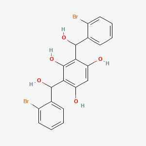 molecular formula C20H16Br2O5 B12598566 2,4-Bis[(2-bromophenyl)(hydroxy)methyl]benzene-1,3,5-triol CAS No. 651322-74-6