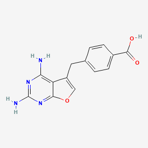 molecular formula C14H12N4O3 B12598570 4-[(2,4-Diaminofuro[2,3-d]pyrimidin-5-yl)methyl]benzoic acid CAS No. 916080-57-4