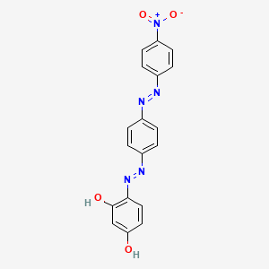 molecular formula C18H13N5O4 B12598578 3-Hydroxy-4-(2-{4-[(E)-(4-nitrophenyl)diazenyl]phenyl}hydrazinylidene)cyclohexa-2,5-dien-1-one CAS No. 649729-57-7