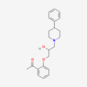 molecular formula C22H27NO3 B12598648 1-{2-[2-Hydroxy-3-(4-phenylpiperidin-1-yl)propoxy]phenyl}ethan-1-one CAS No. 650608-76-7