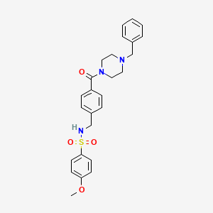 molecular formula C26H29N3O4S B1259865 4-甲氧基-N-[[4-[氧代-[4-(苯甲基)-1-哌嗪基]甲基]苯基]甲基]苯磺酰胺 