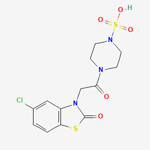 molecular formula C13H14ClN3O5S2 B1259866 4-(5-Chloro-2-oxo-3(2h)-benzo[d]thiazolyl)acetyl-1-piperazinesulfonic acid 