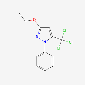 molecular formula C12H11Cl3N2O B12598661 5-(Trichloromethyl)-3-ethoxy-1-phenyl-1H-pyrazole CAS No. 639815-83-1