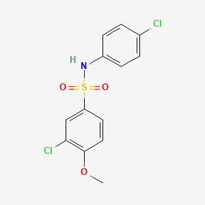 molecular formula C13H11Cl2NO3S B12598719 Benzenesulfonamide, 3-chloro-N-(4-chlorophenyl)-4-methoxy- CAS No. 646040-47-3