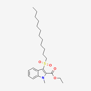 molecular formula C24H37NO4S B12598763 Ethyl 3-(dodecane-1-sulfonyl)-1-methyl-1H-indole-2-carboxylate CAS No. 872593-12-9