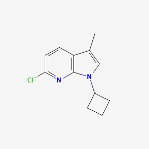 molecular formula C12H13ClN2 B12598770 1H-Pyrrolo[2,3-b]pyridine, 6-chloro-1-cyclobutyl-3-methyl- 