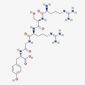 molecular formula C26H43N11O8 B12598783 N~5~-(Diaminomethylidene)-L-ornithyl-L-seryl-N~5~-(diaminomethylidene)-L-ornithylglycyl-L-tyrosine CAS No. 911427-96-8