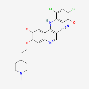 4-(2,4-Dichloro-5-methoxyanilino)-6-methoxy-7-[2-(1-methylpiperidin-4-yl)ethoxy]quinoline-3-carbonitrile