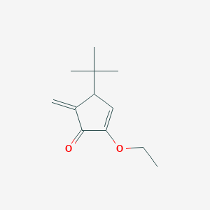 molecular formula C12H18O2 B12598807 2-Cyclopenten-1-one, 4-(1,1-dimethylethyl)-2-ethoxy-5-methylene- CAS No. 647024-74-6