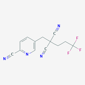 molecular formula C13H9F3N4 B12598815 [(6-Cyanopyridin-3-yl)methyl](3,3,3-trifluoropropyl)propanedinitrile CAS No. 647839-47-2