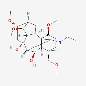 molecular formula C24H39NO6 B1259884 20-Ethyl-1alpha,16beta-dimethoxy-4-(methoxymethyl)aconitane-6alpha,8,14alpha-triol 