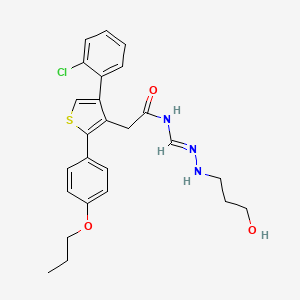 3-Thiopheneacetamide,4-(2-chlorophenyl)-N-[[(3-hydroxypropyl)amino]iminomethyl]-2-(4-propoxyphenyl)-