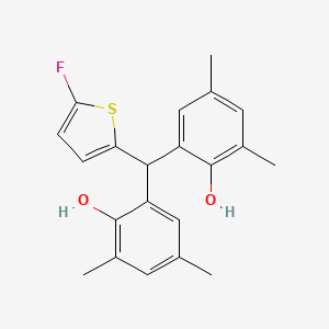 molecular formula C21H21FO2S B12598878 2,2'-[(5-Fluorothiophen-2-yl)methylene]bis(4,6-dimethylphenol) CAS No. 647859-59-4