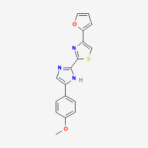 4-(Furan-2-yl)-2-[4-(4-methoxyphenyl)-2H-imidazol-2-ylidene]-2,3-dihydro-1,3-thiazole