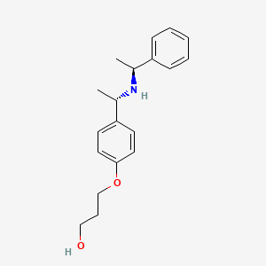 molecular formula C19H25NO2 B12598977 3-{4-[(1S)-1-{[(1S)-1-Phenylethyl]amino}ethyl]phenoxy}propan-1-ol CAS No. 650598-86-0