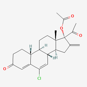 molecular formula C23H27ClO4 B1259908 6-Chloro-16-methylene-17alpha-hydroxy-19-nor-4,6-pregnadiene-3,20-dione 17-acetate CAS No. 27241-00-5