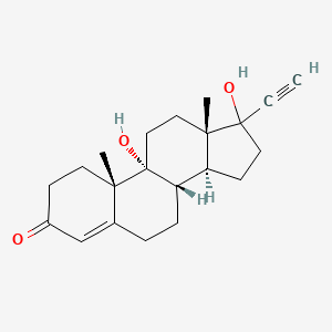 molecular formula C21H28O3 B1259909 (8S,9R,10S,13S,14S)-17-ethynyl-9,17-dihydroxy-10,13-dimethyl-1,2,6,7,8,11,12,14,15,16-decahydrocyclopenta[a]phenanthren-3-one 