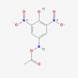 molecular formula C8H7N3O7 B12599098 Phenol, 4-[(acetyloxy)amino]-2,6-dinitro- CAS No. 647021-95-2